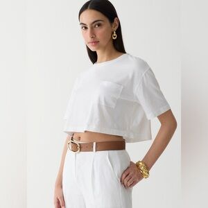 J.Crew NWOT Vintage jersey cropped pocket T-shirt